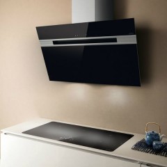 Elica PRF0100991 Stripe BL/A/90/LX Απορροφητήρας Καμινάδα 90cm Μαύρος